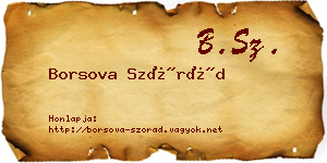Borsova Szórád névjegykártya